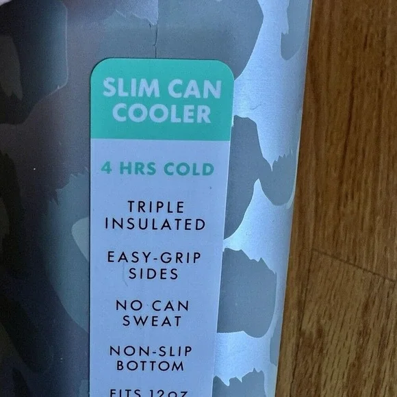 Corkcicle Slim Can Cooler Woodland Camo 12 oz Insulated Green Gray - Picture 9 of 10